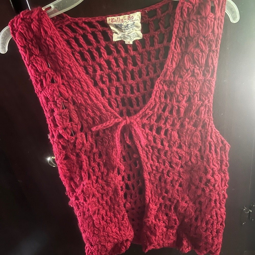 Tallie ho virgin wool crochet top